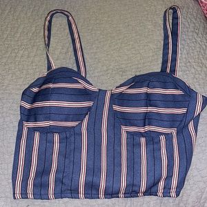 Blue striped tank top
